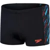 Image de Speedo Aquashort Hyperboom Panel, Entraînement de Natation, Fitness, Résistant au Chlore Aquashort pour Homme, Noir, Bleu Picton, Rouge Sirène, 32