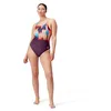 Image de Speedo Maillot de bain médaillé imprimé numérique pour femme, Prune/rouge, 62