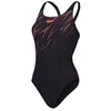 Image de Speedo Maillot de Bain Hyperboom Placement Muscleback | Séchage Rapide | Entraînement | Fitness | Résistant au Chlore Maillot de Bain pour Femme, Noir/Rouge sirène/Prune Dandy, 32