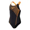 Image de Speedo - Maillot de bain 1 pièce MEDLEY MEDALIST - Fille (5-6 ans) (Noir/Orange)