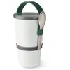 Image de BLACK + BLUM - Boîte à Déjeuner Empilable Sans BPA - Anti-Fuite - Passe au Micro-Ondes - Fourchette en Acier Inoxydable - Design Élégant et Pratique - 900 ml - Vert Olive