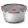 Image de BLACK + BLUM - Boîte Repas Ronde Hermétique - Inox Compatible Micro-Onde, Lave-Vaisselle, Four et Congélateur - Couvercle Sécurisé - 950 ml - Gris/Rouge