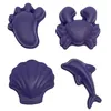 Image de Scrunch moules sable silicone violet foncé lot de 4 jouets