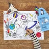Image de eatsleepdoodle Set de table à colorier Space Explorer avec 10 marqueurs lavables   33 x 47 cm   Ultra lavable et réutilisable