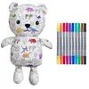Image de eatsleepdoodle Ours en Peluche à colorier pour Enfants - Jouet en Peluche DIY avec marqueurs lavables pour Filles et garçons, Cadeau d'art créatif et de Jeu, Jouet d'activité Artisanale.