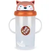 Image de TUM TUM Tasse avec paille lestée, Tasse anti-fuite, Tasse d’Apprentissage pour Bébé, Couvercle Rabattable, Paille en Silicone (Fergus le Renard 300ml)