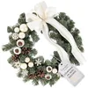 Image de Creative Home Couronne de Noël Couleur Crème | Diamètre 35 cm | Couronne de Porte | Decoration Noel Exterieur | Couronne de Noel Porte | Décoration Noel | Couronne de Noël Porte | Noel Decoration
