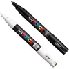 Image de Posca PC-1M Paint Art Marker Pens - Fabric Glass Metal Pen - Set of Black + White (1 of each)