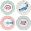 Image de YVONNE ELLEN Lot de 4 assiettes à accompagnement sous la mer - Multicolores - 20 cm x 1,4 cm - 22.001.030