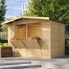 Image de TIMBELA M150 Maison de Jardin en Bois   Étal de Marché avec Comptoir, L336xP263xH232 cm / 6 m², Facile à Monter et à Démonter, Bar Jardin, Abri Multifonctionnel