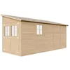 Image de TIMBELA M341 Abri de Jardin en Bois Naturel (sans paroi latérale)- Stockage extérieur avec fenêtres- H244x216x513 cm/10 m2, Hangar en Bois Naturel - Atelier Rangement Outils et vélos