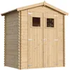 Image de Abri de Jardin en Bois avec Sol TRAITÉ - Stockage extérieur I196xL136xH218 cm/ 1.98 m2 Petit abri à Outils, Local à vélos - Toit imperméable, fenêtres - TIMBELA M367