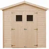 Image de Abri de Jardin en Bois Naturel Plus Les PLANCHERS IMPRÉGNÉ - Stockage extérieur avec fenêtres H228x222x233 cm/4,2 m² Hangar en Bois Naturel - Atelier Rangement Outils et vélos- TIMBELA M351+M351G