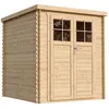 Image de TIMBELA M309F+M309G Abri de Jardin en Bois avec Sol TRAITÉ - Porte verrouillable de Haute qualité - Stockage extérieur l204xL204xH200 cm/3.53 m2- Petit abri à Outils, Local à vélos - Toit imperméable