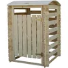 Image de Cache Poubelle en Bois à Porte Verrouillables, Abri Poubelles de Jardin pour Entreposage de 1 Bac Poubelles Standard de 240 litres 97cm x 97cm x H137cm TIMBELA M606-1