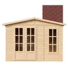 Image de TIMBELA M334FB+H334FBRED Abri de Jardin en Bois 6 m² avec Sol, L332xP222xH232 cm   Chalet de Loisirs, Maison d'Été avec Bardeaux Bitumineux Rouges