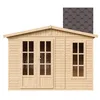 Image de Abri de Jardin en Bois 6 m² avec Sol, L332xP222xH232 cm   Chalet de Loisirs, Maison d'Été avec Bardeaux Bitumineux Marron