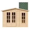 Image de Abri de Jardin en Bois 6 m2 - l332xP222xH232cm - Cabanon Jardin extérieur avec Sol - Cabane de Jardin - Chalet de Loisirs - Maison d'été avec des bardeaux bitumineux Vert - TIMBELA M334FB+H334FBGREEN