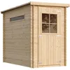 Image de Abri de Jardin en Bois, Petite fenêtre, avec Sol TRAITÉ- Stockage extérieur l239xL144xH198 cm/2.63 m2 - Petit abri à Outils, Local à vélos - Toit imperméable, fenêtres TIMBELA M306A+M306G