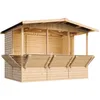 Image de TIMBELA M150B Maison de Jardin en Bois   Étal de Marché avec 5 Fenêtres, L336xP263xH232 cm / 6 m², Facile à Monter et à Démonter, Bar Jardin, Abri de Jardin