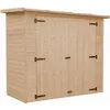 Image de Abri à Outils en Bois Naturel - Stockage extérieur sans fenêtres H194x123x223 cm/2,1 m² Hangar en Bois Naturel - Atelier Rangement Outils - TIMBELA M348