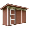 Image de Abri de Jardin Qualité Premium 4m² - L161xL412cm - Kit Tout Compris avec Sol, tuiles bitumineuses, Set de Peinture-Construction de Panneaux LP Smartside- Cabane de Jardin Timbela M902 Redwood Red