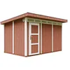 Image de Abri de Jardin Qualité Premium 9m² - L412xL279cm - Kit Tout Compris avec Sol, tuiles bitumineuses, Set de Peinture-Construction de Panneaux LP Smartside- Cabane de Jardin Timbela M904 Redwood Red
