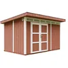 Image de Abri de Jardin Qualité Premium 9m² - L412xL279cm - Kit Tout Compris avec Sol, tuiles bitumineuses, Set de Peinture-Construction de Panneaux LP Smartside- Cabane de Jardin Timbela M904A Redwood Red