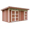 Image de Abri de Jardin Qualité Premium 8.52+2.95 m² - Kit Tout Compris avec Sol, tuiles bitumineuses, Set de Peinture-Construction de Panneaux LP Smartside- Cabane de Jardin Timbela M905C Redwood Red
