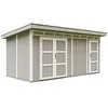 Image de Abri de Jardin Qualité Premium 8.52+2.95 m² - Kit Tout Compris avec Sol, tuiles bitumineuses, Set de Peinture-Construction de Panneaux LP Smartside- Cabane de Jardin Timbela M905C Tundra Grey