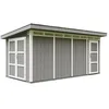 Image de Abri de Jardin Qualité Premium 8.52+2.95 m² - Kit Tout Compris avec Sol, tuiles bitumineuses, Set de Peinture-Construction de Panneaux LP Smartside- Cabane de Jardin Timbela M905C Cavern Steel
