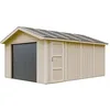 Image de Garage QUALITÉ Premium 17 m² - L378xl530 cm- Garage pour Auto, Moto, vélos, Machines de Jardinage - Construction en Panneaux LP Smartside - Abri de Jardin Timbela M991B