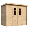 Image de Abri de Jardin en Bois avec Sol TRAITÉ - Stockage extérieur l239xL142xH200cm/2.63 m2 - Petit abri à Outils, Local à vélos - TIMBELA M310C+M310G