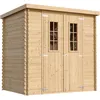 Image de Abri de Jardin en Bois avec Sol TRAITÉ - Stockage extérieur l204xL142xH200cm//2.22m2- Petit abri à Outils, Local à vélos - TIMBELA M311C+M311G