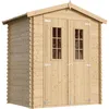 Image de Abri de Jardin en Bois avec Sol TRAITÉ - Stockage extérieur I196xL136xH218 cm/ 1.98 m2 Petit abri à Outils, Local à vélos - TIMBELA M367C+M367G