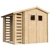 Image de Abri de Jardin en Bois et Range bûches extérieur - Stockage extérieur I206xL272xH218 cm/ 3,53 + 0,97 m2 Petit abri à Outils, Local à vélos - TIMBELA M386