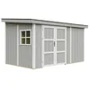 Image de Abri de Jardin Qualité Premium 8,68 m² - H231x248x412 cm - Construction de Panneaux LP Smartside - sans Plancher e paroi latérale - Timbela M939B-TUNDRA Grey