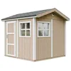 Image de Abri de Jardin Qualité Premium 5,9 m² - H252x250x294 cm - Construction de Panneaux LP Smartside - avec Un Sol et des bardeaux bitumineuxs - Timbela M913-TERRA Brown