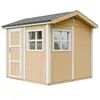 Image de Abri de Jardin Qualité Premium 5,9 m² - H252x250x294 cm - Construction de Panneaux LP Smartside - avec Un Sol et des bardeaux bitumineuxs - Timbela M913-HARVEST Honey