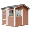 Image de Abri de Jardin Qualité Premium 5,9 m² - H252x250x294 cm - Construction de Panneaux LP Smartside - avec Un Sol et des bardeaux bitumineuxs - Timbela M913-REDWOOD Red