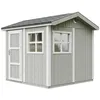 Image de Abri de Jardin Qualité Premium 5,9 m² - H252x250x294 cm - Construction de Panneaux LP Smartside - avec Un Sol et des bardeaux bitumineuxs - Timbela M913-TUNDRA Grey