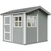 Image de Abri de Jardin Qualité Premium 5,9 m² - H252x250x294 cm - Construction de Panneaux LP Smartside - avec Un Sol et des bardeaux bitumineuxs - Timbela M913-CAVERN Steel