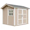 Image de Abri de Jardin Qualité Premium 5,9 m² - H252x250x294 cm - Construction de Panneaux LP Smartside - avec Un Sol et des bardeaux bitumineuxs - Timbela M913A-TERRA Brown
