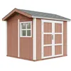 Image de Abri de Jardin Qualité Premium 5,9 m² - H252x250x294 cm - Construction de Panneaux LP Smartside - avec Un Sol et des bardeaux bitumineuxs - Timbela M913A-REDWOOD Red
