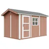Image de Abri de Jardin Qualité Premium 8,68 m² - H252x250x412 cm - Construction de Panneaux LP Smartside - avec Un Sol et des bardeaux bitumineuxs - Timbela M914-REDWOOD Red
