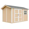 Image de Abri de Jardin Qualité Premium 8,68 m² - H252x250x412 cm - Construction de Panneaux LP Smartside - avec Un Sol et des bardeaux bitumineuxs - Timbela M914A-HARVEST Honey