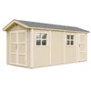 Image de Abri de Jardin Qualité Premium 8.52 + 2.95 m² - H252x250x530 cm - Construction de Panneaux LP Smartside - avec Un Sol et des bardeaux bitumineuxs - Timbela M915C