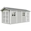 Image de Abri de Jardin Qualité Premium 11,47 m² - H252x250x530 cm - Construction de Panneaux LP Smartside - avec Un Sol et des bardeaux bitumineuxs - Timbela M915C-TUNDRA Grey