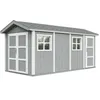 Image de Abri de Jardin Qualité Premium 11,47 m² - H252x250x530 cm - Construction de Panneaux LP Smartside - avec Un Sol et des bardeaux bitumineuxs - Timbela M915C-CAVERN Steel