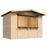 Image de TIMBELA M150Z Maison de Jardin en Bois, Étal de marché en Bois, Grand Stand de Vendeur avec comptoir 263 x 336 cm / 6 m2, Facile à Monter et à démonter, Bar Jardin, Abri de Jardin Multifonctionnel
